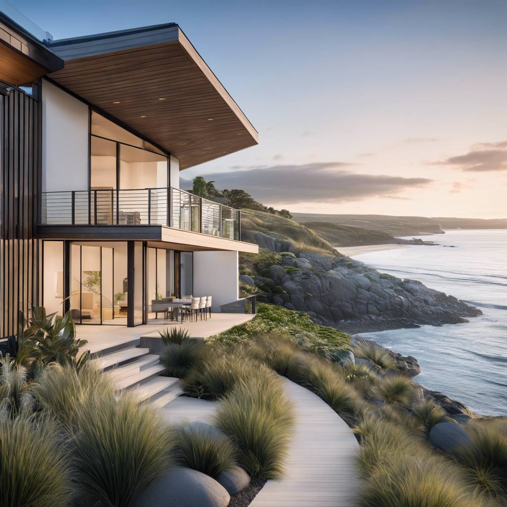 Luxurious modern coastal house with ocean views in Australia.