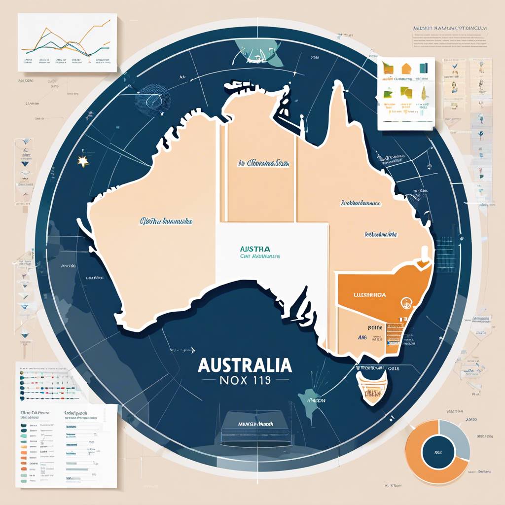 Australia map infographic with NDIS property investment trends and demographics.