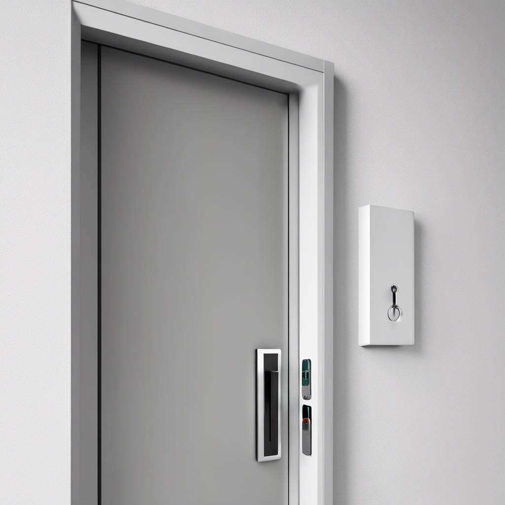 Modern elevator door with sleek design and minimalist control panel.