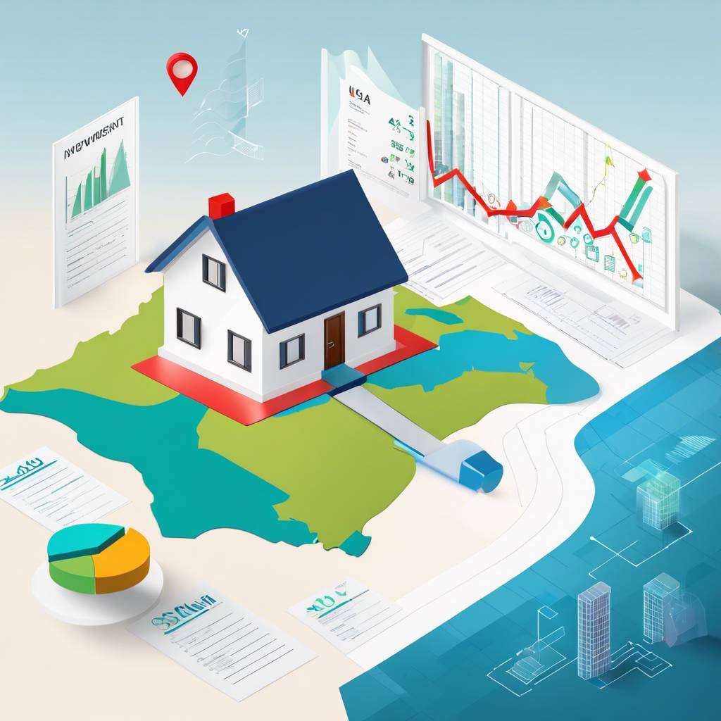 NDIS property investment data: house model, map, charts, reports, cityscape.