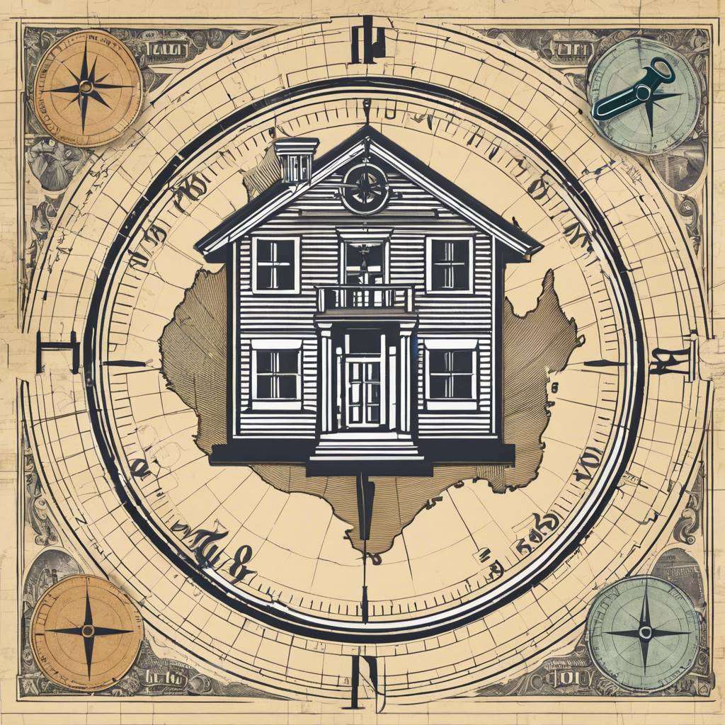 Navigating the Australian housing market with vintage maps and compass illustration.