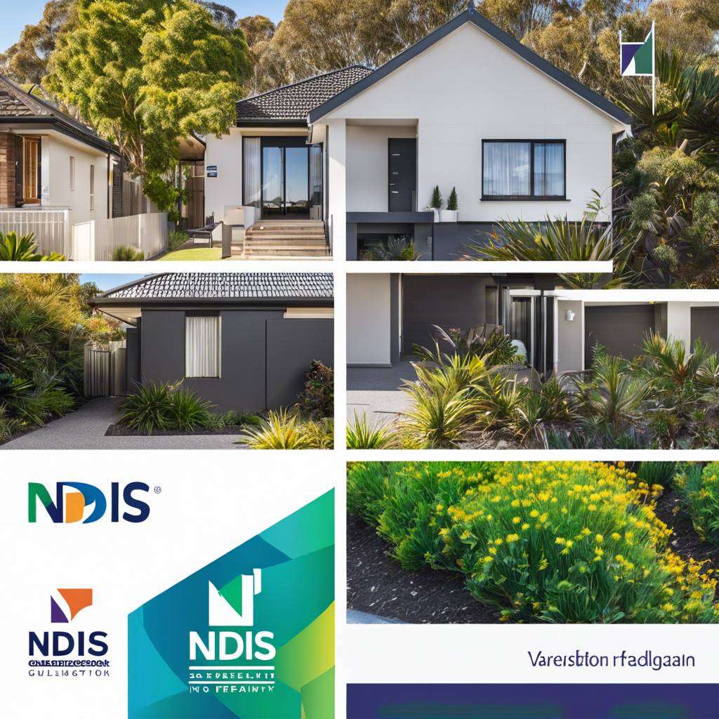Modern NDIS housing with lush garden and clear sky.