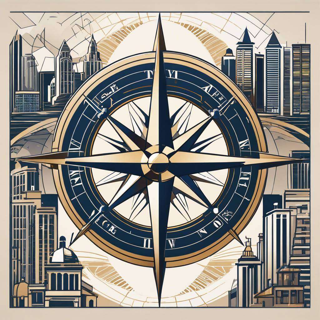 Compass rose with cityscape, Melbourne property market, NDIS housing, SMSF opportunities.