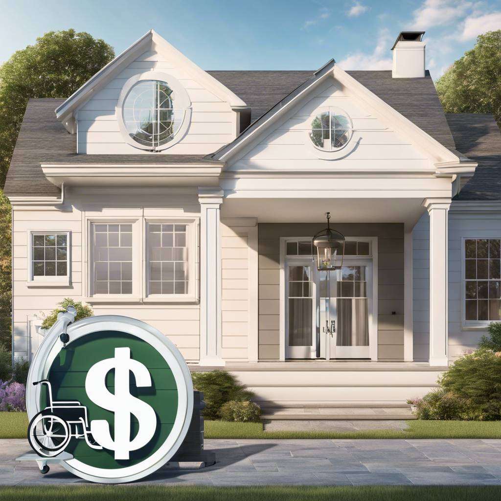 Classic white house with dormer windows, financial support for accessible housing.