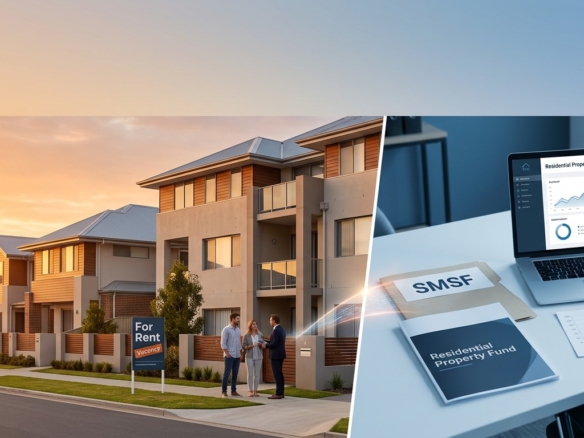 Residential property fund and SMSF rental townhouses with investment dashboard.